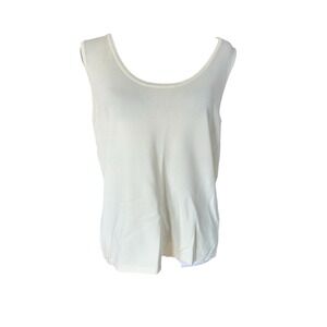 Liz Claiborne Knit Tank Top Cream Color SZ 14 Business, Casual